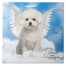 Bichon Frise Dog Angel Custom Pet Memorial Tegeltje