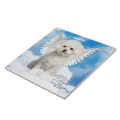 Bichon Frise Dog Angel Custom Pet Memorial Tegeltje (Zijkant)