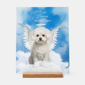 Bichon Frise Dog Angel met naam Pet Memorial Acryl Bord (Voorkant)
