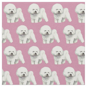 Bichon Frise Dog Art Fabric Stof