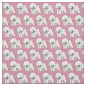 Bichon Frise Dog Art Fabric Stof (Swatch)