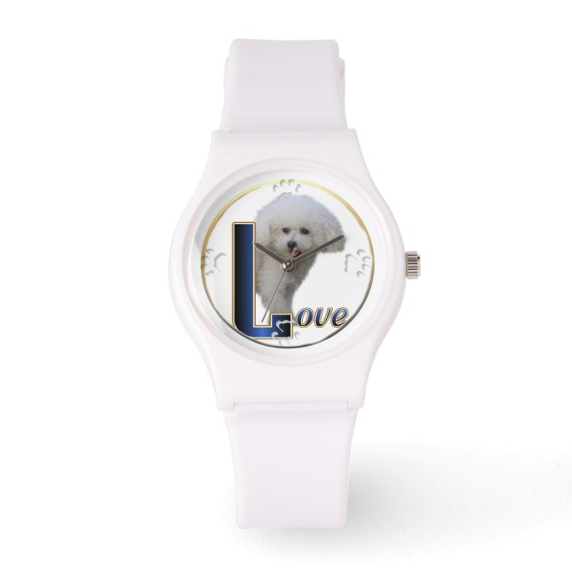 Bichon Frise Dog Art Horloge (Voorkant)