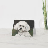 Bichon Frise Dog Art Note Kaart (Voorkant)