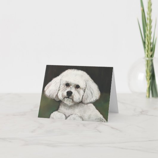 Bichon Frise Dog Art Note Kaart (Voorkant)
