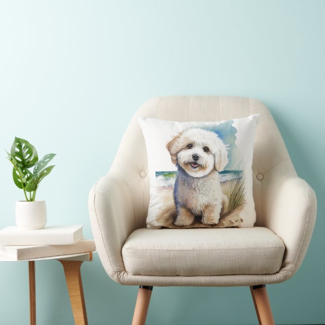 Bichon Frise Dog Art Painting Kussen (Stoel)