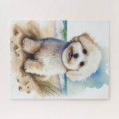 Bichon Frise Dog Art Painting Legpuzzel (Horizontaal)