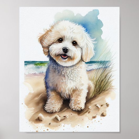 Bichon Frise Dog Art Painting Poster (Voorkant)