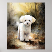 Bichon Frise Dog Art Print Poster (Voorkant)