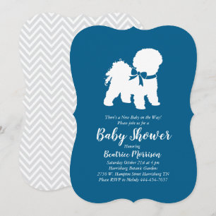 Bichon Frise Dog Baby shower Boy Blue Kaart