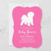 Bichon Frise Dog Baby shower Girl Pink Kaart (Voorkant)