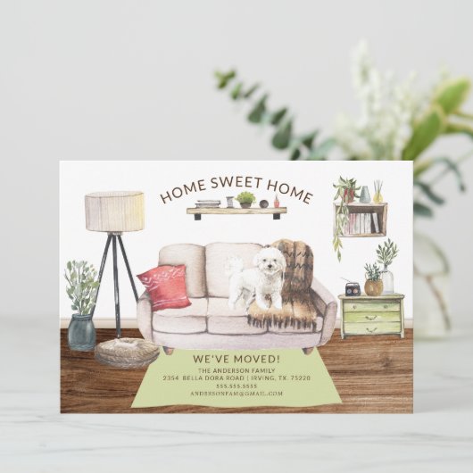 Bichon Frise Dog Bewegende Aankondiging (Staand voorkant)