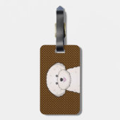 Bichon Frise Dog Cartoon Paws Bagagelabel (Achterkant verticaal)