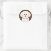 Bichon Frise Dog Cartoon Paws Ronde Sticker (Tas)