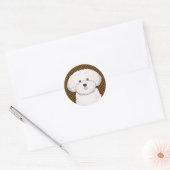 Bichon Frise Dog Cartoon Paws Ronde Sticker (Envelop)