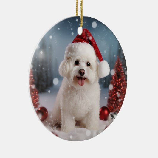 Bichon Frise Dog Christmas Keepsake Ornament (Rechts)