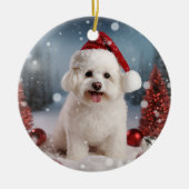 Bichon Frise Dog Christmas Keepsake Ornament (Voorkant)