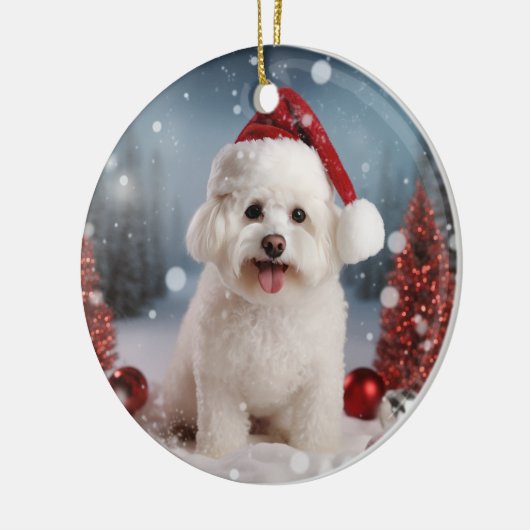 Bichon Frise Dog Christmas Keepsake Ornament (Links)
