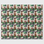 Bichon Frisé Dog Driving Bike St. Patrick's Day Cadeaupapier (Vlak)