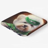 Bichon Frisé Dog Driving Bike St. Patrick's Day Papieren Bordje (Gebogen)