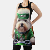 Bichon Frisé Dog Driving Bike St. Patrick's Day Schort (Insitu)