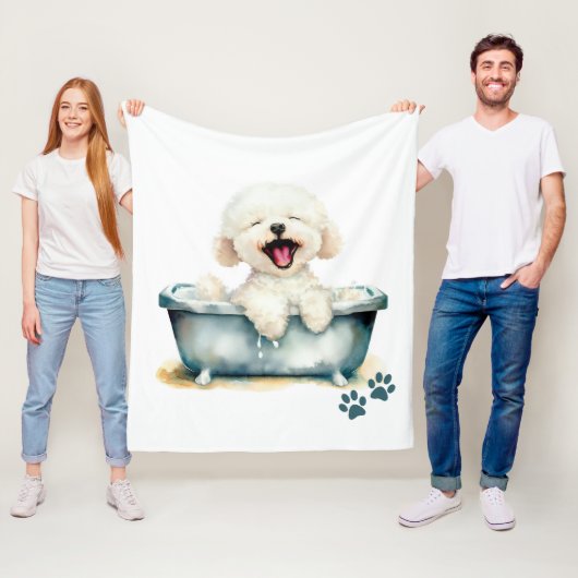 Bichon Frise Dog Fleece Deken (In situ)