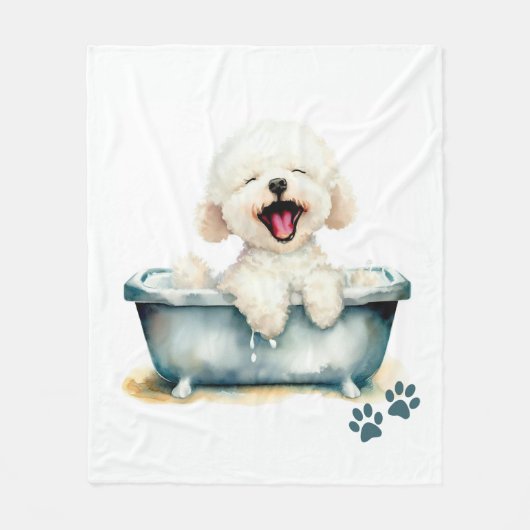 Bichon Frise Dog Fleece Deken (Voorkant)