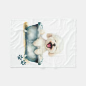 Bichon Frise Dog Fleece Deken (Voorkant (Horizontaal))