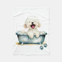 Bichon Frise Dog Fleece Deken
