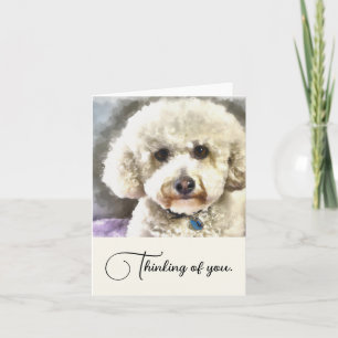 Bichon Frise Dog gepersonaliseerd denken over jou Notitiekaartje