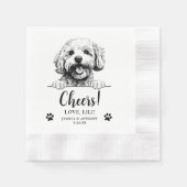 Bichon Frise Dog Gepersonaliseerde Proost Servet (Voorkant)