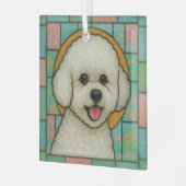 Bichon Frise Dog "Glas in lood" Glas Ornament (Voorkant links)