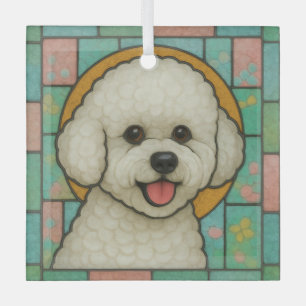 Bichon Frise Dog "Glas in lood" Glas Ornament