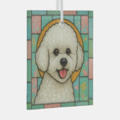 Bichon Frise Dog "Glas in lood" Glas Ornament (Voorkant Rechts)