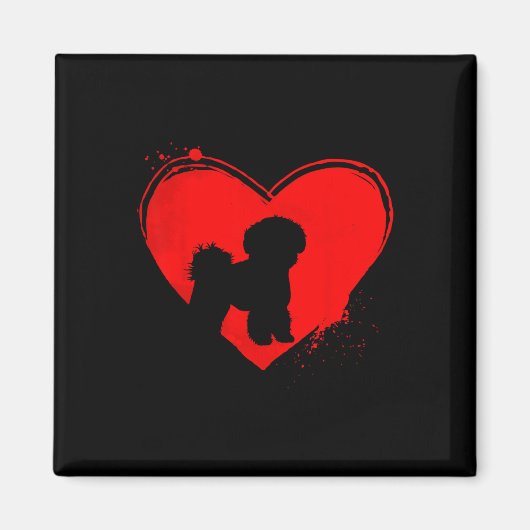 Bichon Frise Dog Heart Shape Valentijn Hondenliefh Magneet (Voorkant)