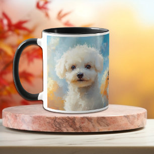 Bichon Frise Dog Impressionistische verf Mok