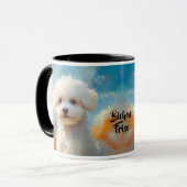 Bichon Frise Dog Impressionistische verf Mok (Voorkant links)