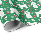 Bichon Frise Dog kerstfeestdag Cadeaupapier (Rol Hoek)