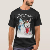 Bichon Frise Dog kerstmis Snowman Xmas Paja T-shirt (Voorkant)