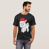 Bichon Frise Dog met kerstbichon uit Santa Hat T-shirt (Voorkant volledig)