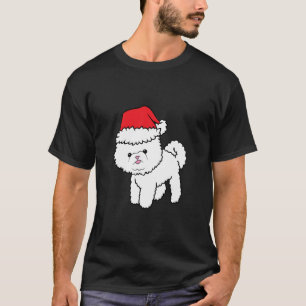 Bichon Frise Dog met kerstbichon uit Santa Hat T-shirt
