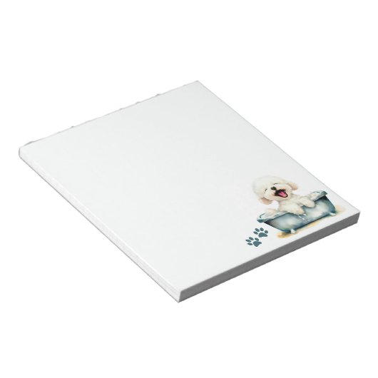 Bichon Frise Dog Notitieblok (Schuin)