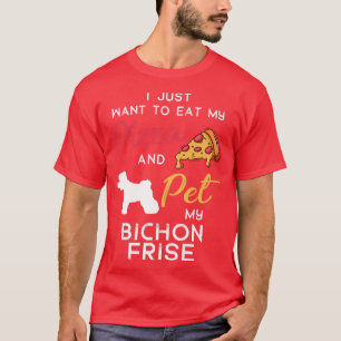 Bichon Frise Dog Pizza Lover Eigenaar kerstmis T-shirt