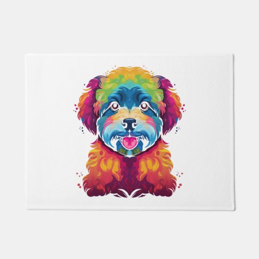 Bichon Frise Dog Pop Art Deurmat (Voorkant)