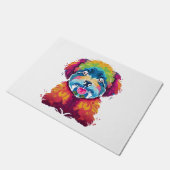 Bichon Frise Dog Pop Art Deurmat (Schuin)