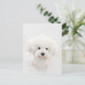 Bichon Frise Dog Portret Briefkaart (Staand voorkant)