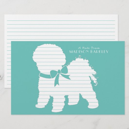 Bichon Frise Dog Puppy Briefpapier (Voorkant / Achterkant)