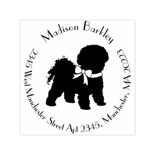Bichon Frise Dog Puppy Zelfinktende Stempel (Design)