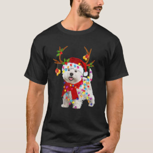 Bichon Frise Dog Reindester Santa Kerstmis Funny A T-shirt