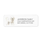 Bichon Frise Dog Return Address Label (Voorkant)
