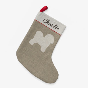 Bichon Frise Dog Silhouette Personalized Pet Xmas Kleine Kerstsok